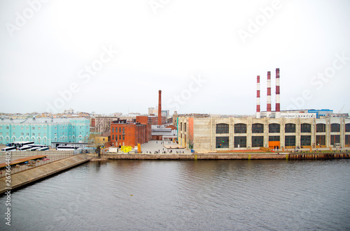 Industrial seaport area in Sankt Petersburg 