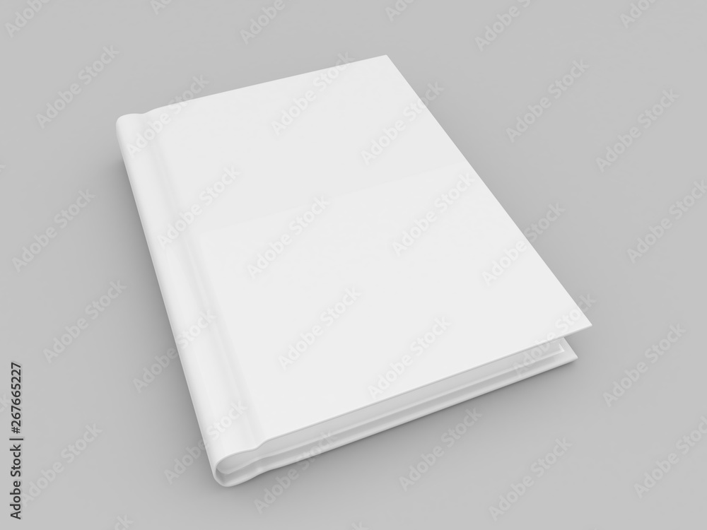 Book layout design on gray background. 3d render illustration.. Book layout design on gray background. 3d render illustration..