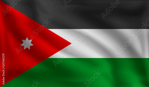 Free Download Waving Jordanians flag, the flag of Jordan, vector illustration - GFXLoad