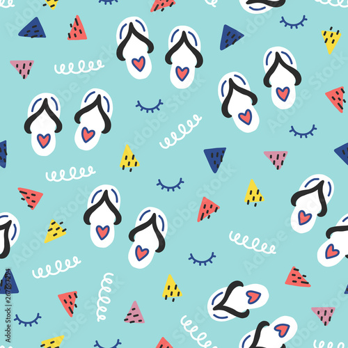 Seamless summer doodle pattern