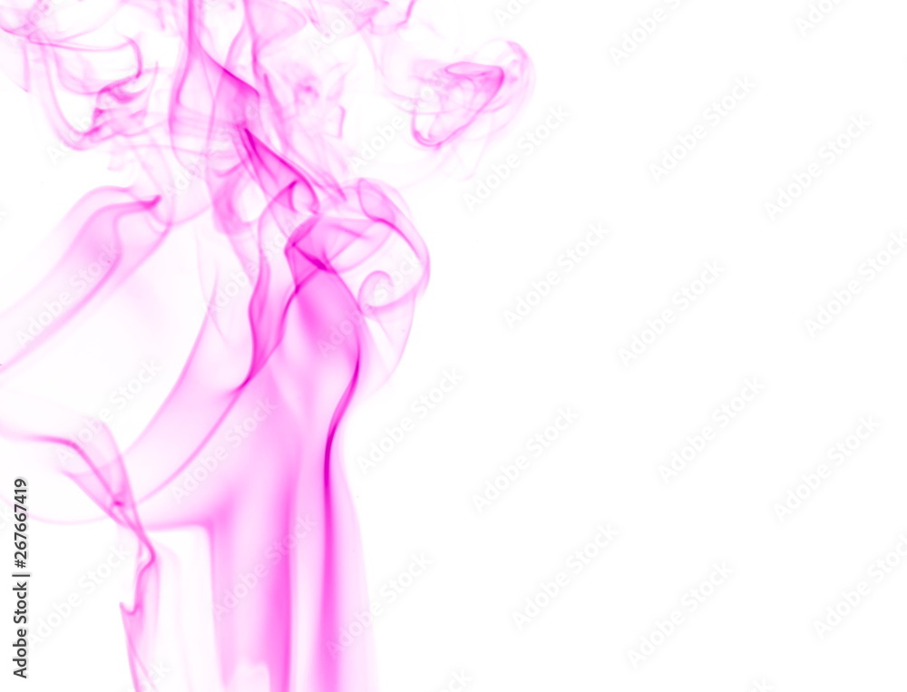 Fototapeta premium Purple smoke on white background