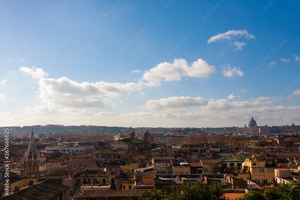 Rome aerial view, Roma. Italian landscape