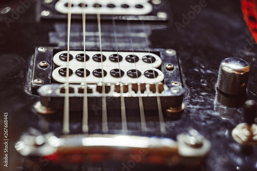 strings electric guitar and pickup