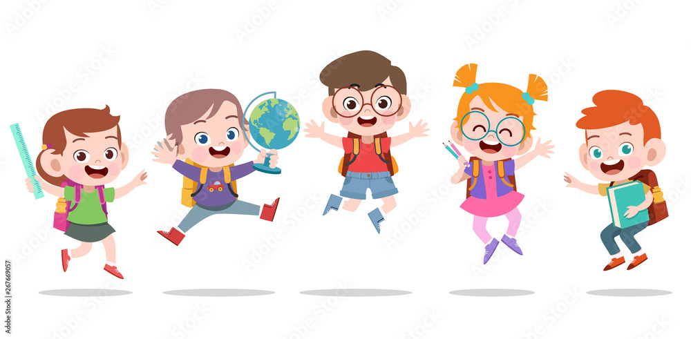 happy kids jumping vector illustration isolated happy kids jumping vector illustration isolated