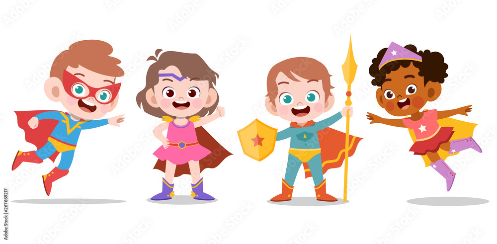 superhero kids vector illustration isolated superhero kids vector illustration isolated