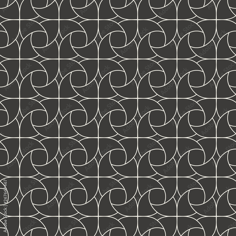 Black & sand geometric line pattern, seamless vector pattern