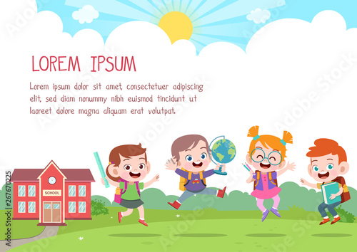happy kids note vector illustration