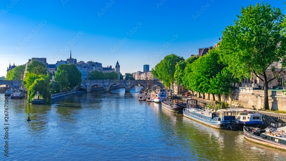 Paris,  view of the Pont-Neuf and the ile de la Cité