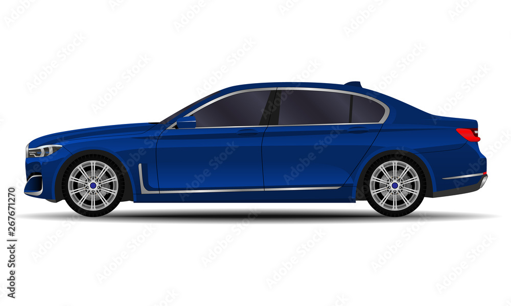 realistic car. sedan. side view. realistic car. sedan. side view.