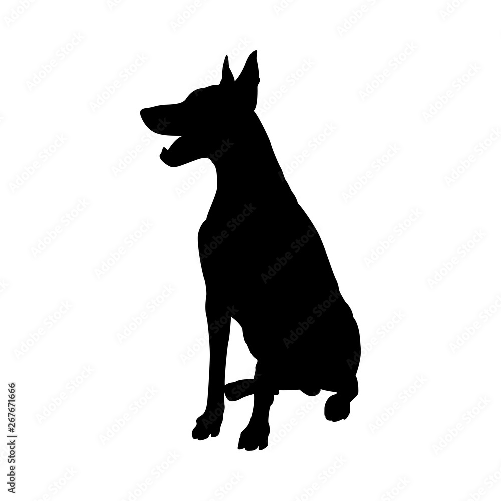 Doberman Pinscher Dog Silhouette Doberman Pinscher Dog Silhouette