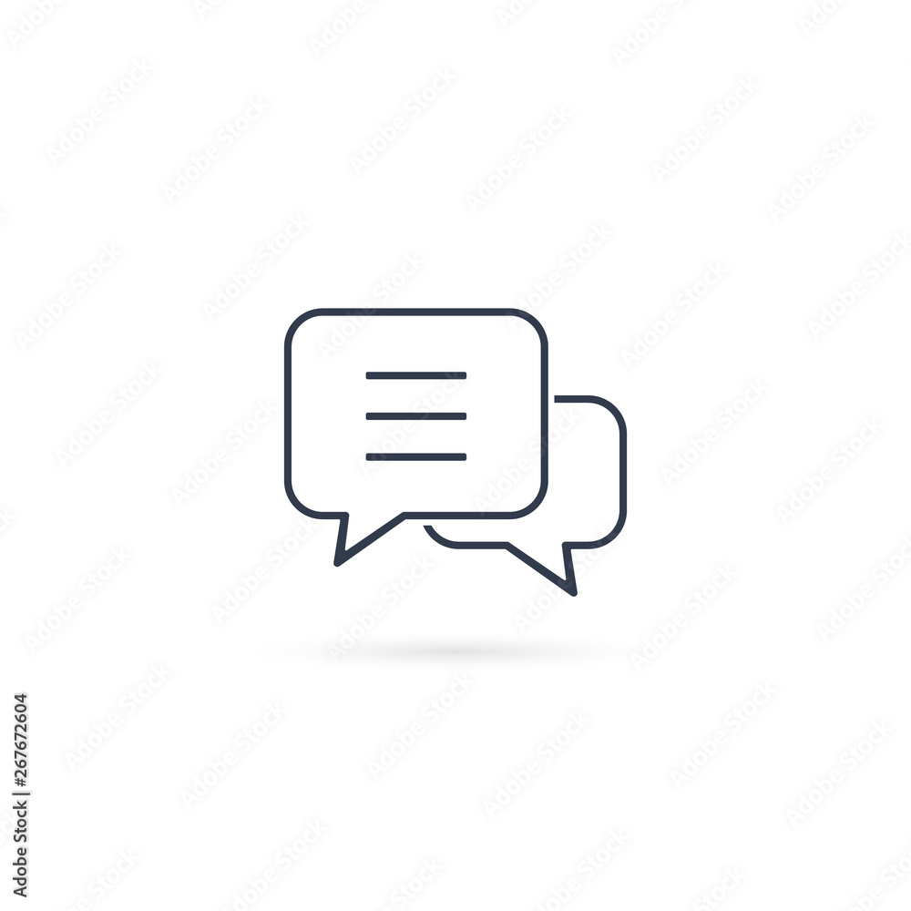 Speech bubbles Icon vector line flat design illustration Speech bubbles Icon vector line flat design illustration