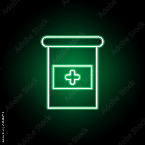 Medical, medicine icon in neon style. Element of medicine illustration. Signs and symbols icon can be used for web, logo, mobile app, UI, UX