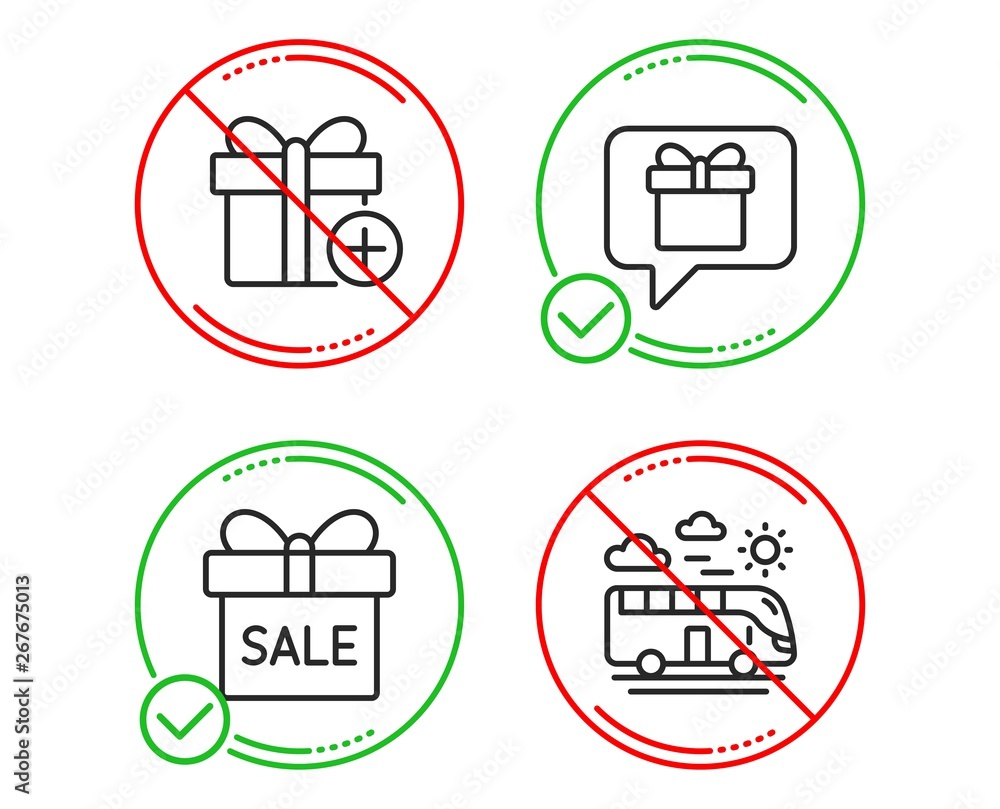 Do or Stop. Wish list, Add gift and Sale offer icons simple set. Bus travel sign. Present box, Gift box, Transport. Holidays set. Line wish list do icon. Prohibited ban stop. Good or bad. Vector Do or Stop. Wish list, Add gift and Sale offer icons simple set. Bus travel sign. Present box, Gift box, Transport. Holidays set. Line wish list do icon. Prohibited ban stop. Good or bad. Vector