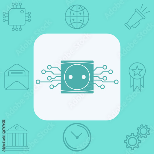 Smart socket vector icon sign symbol