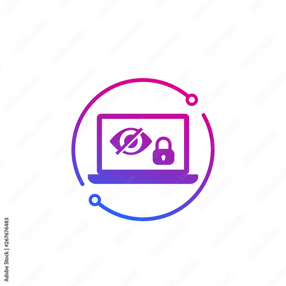 Parental control, vector icon with eye and lock Parental control, vector icon with eye and lock