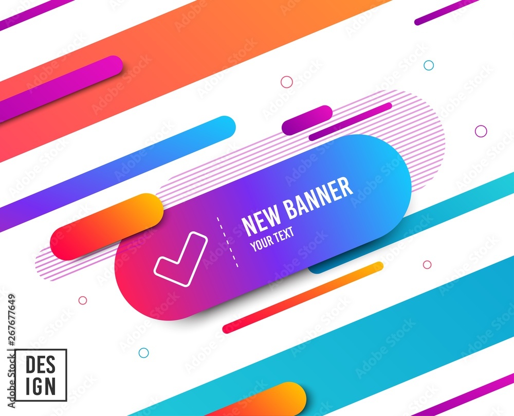 Check line icon. Approved Tick sign. Confirm, Done or Accept symbol. Diagonal abstract banner. Linear tick icon. Geometric line shapes. Vector Check line icon. Approved Tick sign. Confirm, Done or Accept symbol. Diagonal abstract banner. Linear tick icon. Geometric line shapes. Vector