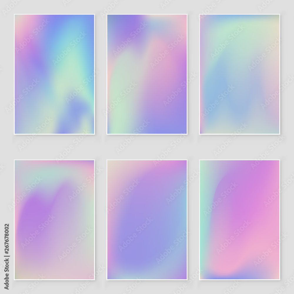 Abstract holographic iridescent foil texture set. Modern style Abstract holographic iridescent foil texture set. Modern style