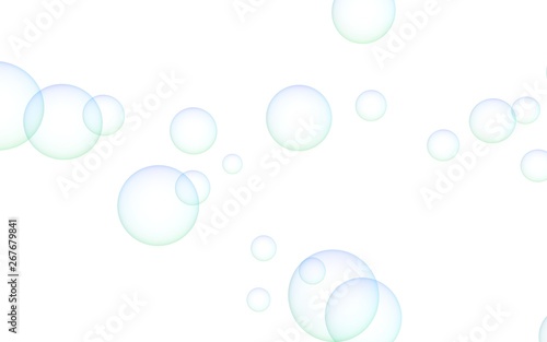 Light blue colored background with purple bubbles. Wallpaper  texture purple balloons. 3D illustration