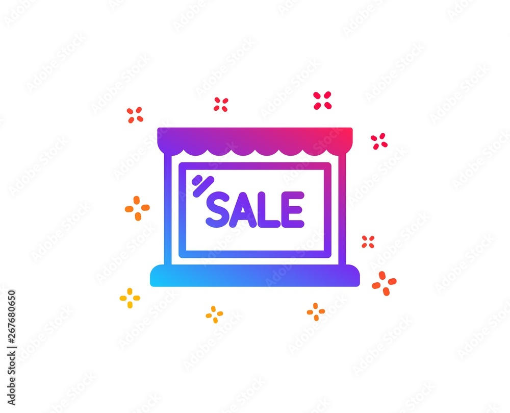 Sale icon. Shopping store discounts sign. Clearance symbol. Dynamic shapes. Gradient design sale icon. Classic style. Vector