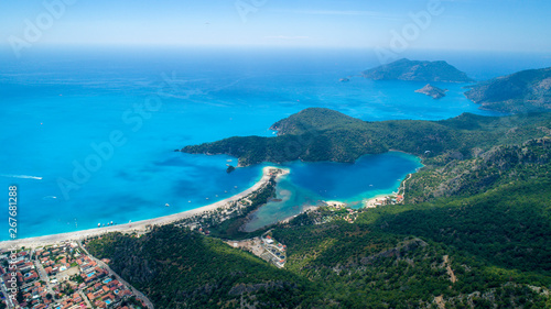 Fototapeta Naklejka Na Ścianę i Meble -  Aerial view of Oludeniz in Muğla Turkey