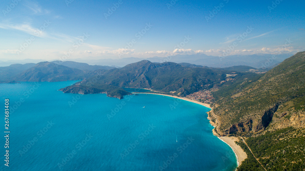 Obraz premium Aerial view of Oludeniz in Muğla Turkey