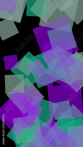 Multicolored translucent hexagons on dark background. Vertical image orientation. 3D illustration