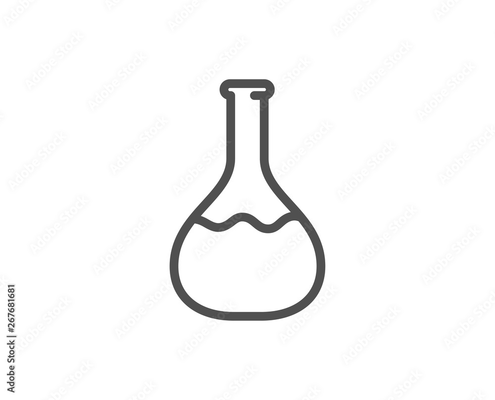 Chemistry lab line icon. Laboratory flask sign. Analysis symbol. Quality design element. Linear style chemistry lab icon. Editable stroke. Vector Chemistry lab line icon. Laboratory flask sign. Analysis symbol. Quality design element. Linear style chemistry lab icon. Editable stroke. Vector