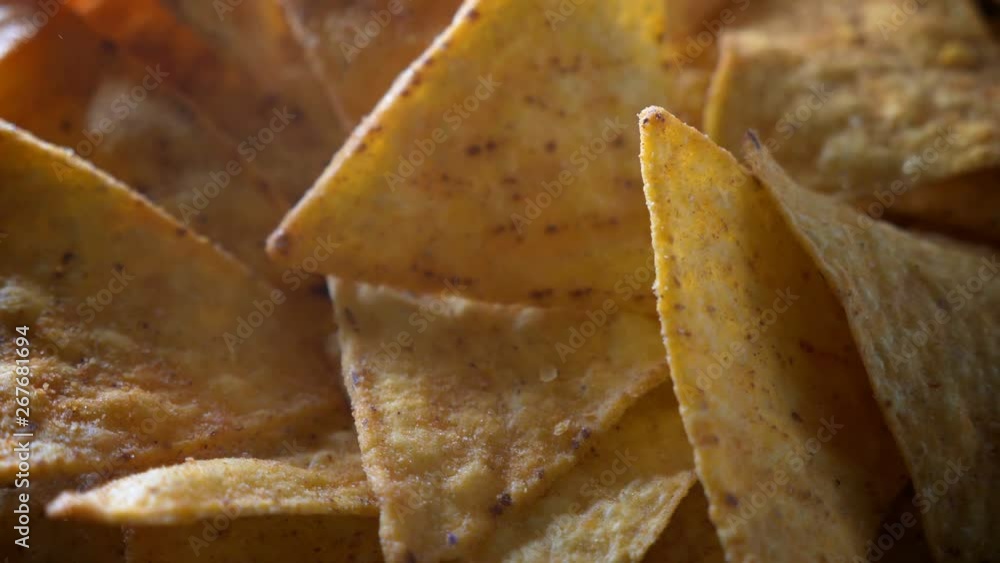 Portion of Nachos, close up Portion of Nachos, close up