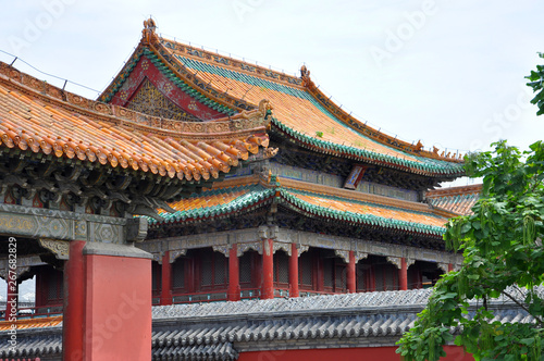 Chongmo Pavilion in the Shenyang Imperial Palace  Mukden Palace   Shenyang  Liaoning Province  China. Shenyang Imperial Palace is UNESCO world heritage site built in 400 years ago.
