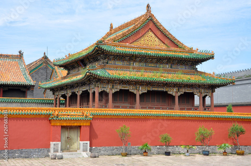 Jingdian Pavilion in Shenyang Imperial Palace (Mukden Palace), Shenyang, Liaoning, China. Shenyang Imperial Palace is UNESCO world heritage site built in 400 years ago.