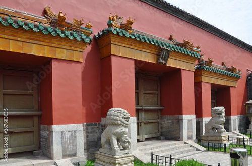 Houzai Gate of Shenyang Imperial Palace (Mukden Palace), Shenyang, Liaoning Province, China. Houzai Gate is the back gate of the palace. Shenyang Imperial Palace is UNESCO world heritage site.