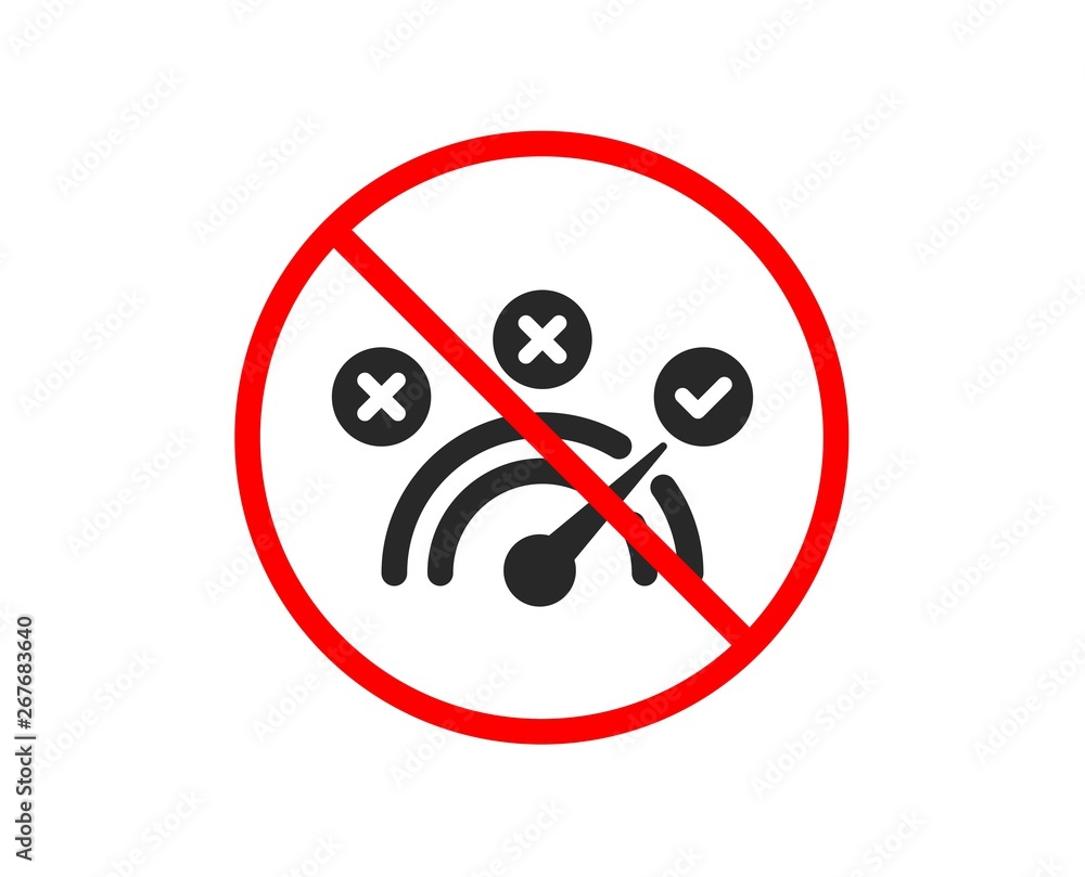 No or Stop. Correct answer icon. Speedometer concept sign. Check symbol. Prohibited ban stop symbol. No correct answer icon. Vector No or Stop. Correct answer icon. Speedometer concept sign. Check symbol. Prohibited ban stop symbol. No correct answer icon. Vector