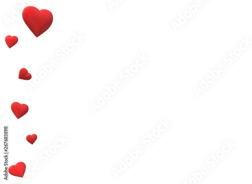 hearts on white background