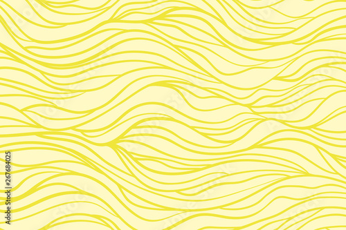 Hair texture. Monochrome wave pattern. Hand drawn lines. Doodle for design. Line art. Colored wallpaper
