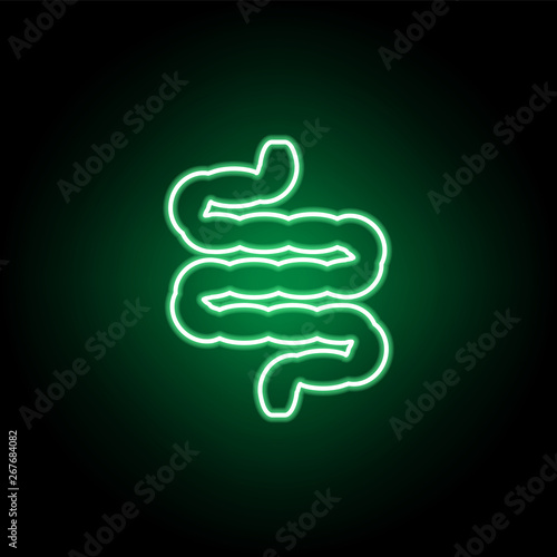 Medical, intestines icon in neon style. Element of medicine illustration. Signs and symbols icon can be used for web, logo, mobile app, UI, UX