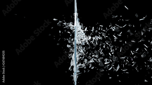 Foto Abstract broken glass into pieces