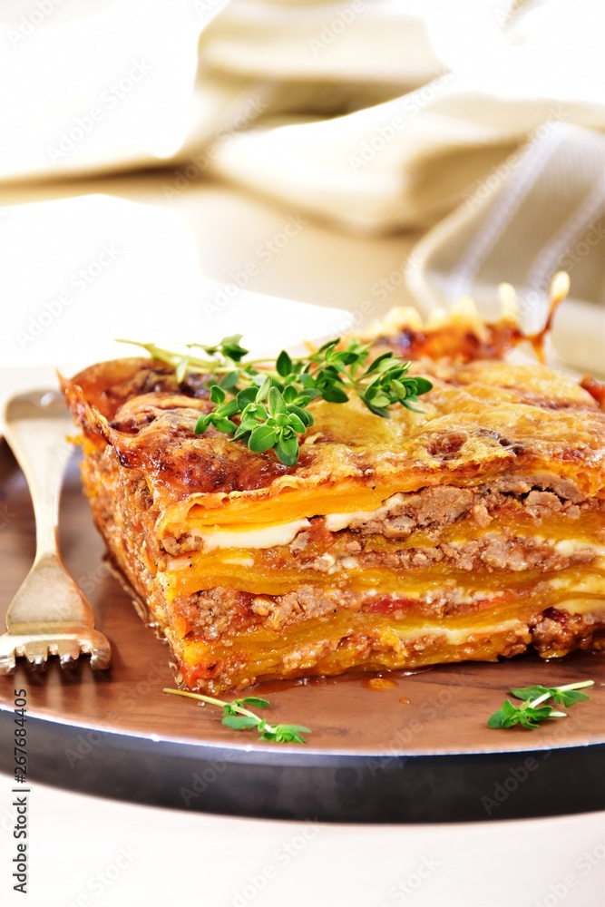 Paleo diet pumpkin beef lasagne. Low carb, keto and paleo dish Paleo diet pumpkin beef lasagne. Low carb, keto and paleo dish