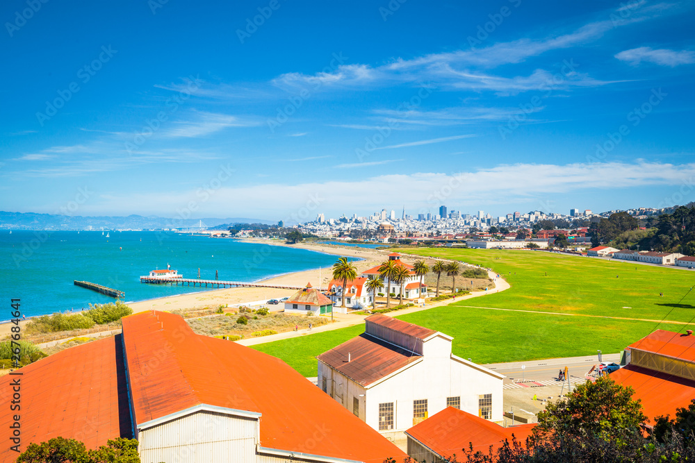 San Francisco skyline with Crissy Field, California, USA