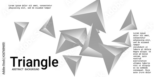 Fototapeta Naklejka Na Ścianę i Meble -  Triangular background. Abstract composition of 3d triangles.