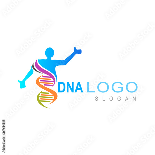 DNA logo, icon of life, human and medical, symbol of treatment of people, medical treatment