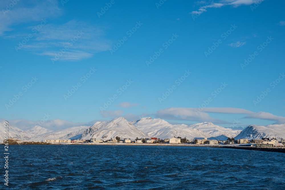 Winter day in Hornafjordur in south Iceland