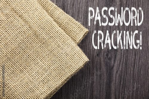 Conceptual hand writing showing Password Cracking. Concept meaning measures used to discover computer passwords from data