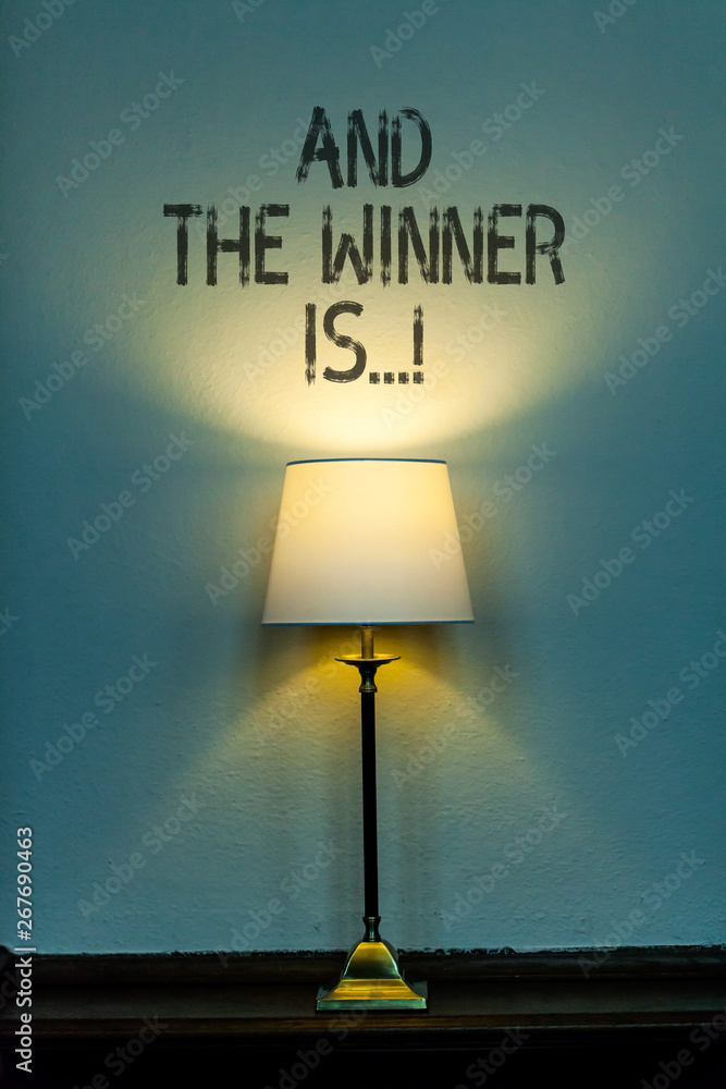 Conceptual hand writing showing And The Winner Is. Concept meaning announcing who got first place at competition or exam