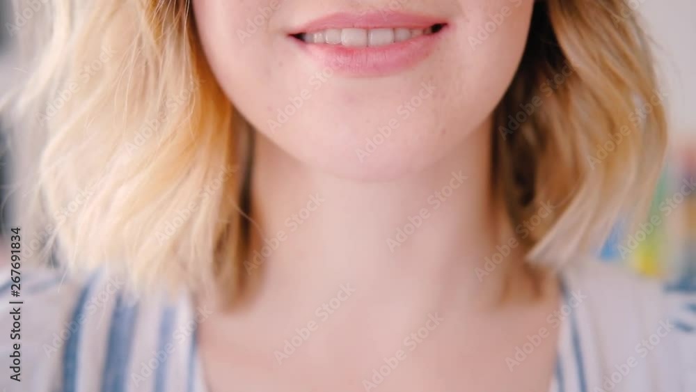 Toothy woman smile. Happiness delight joy. Positive emotion. Optimism and peace state of mind. Content facial expression. Toothy woman smile. Happiness delight joy. Positive emotion. Optimism and peace state of mind. Content facial expression.