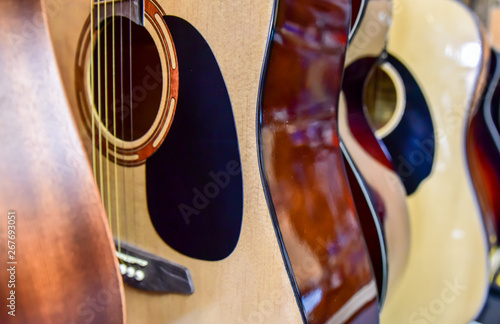 guitars lined in a row