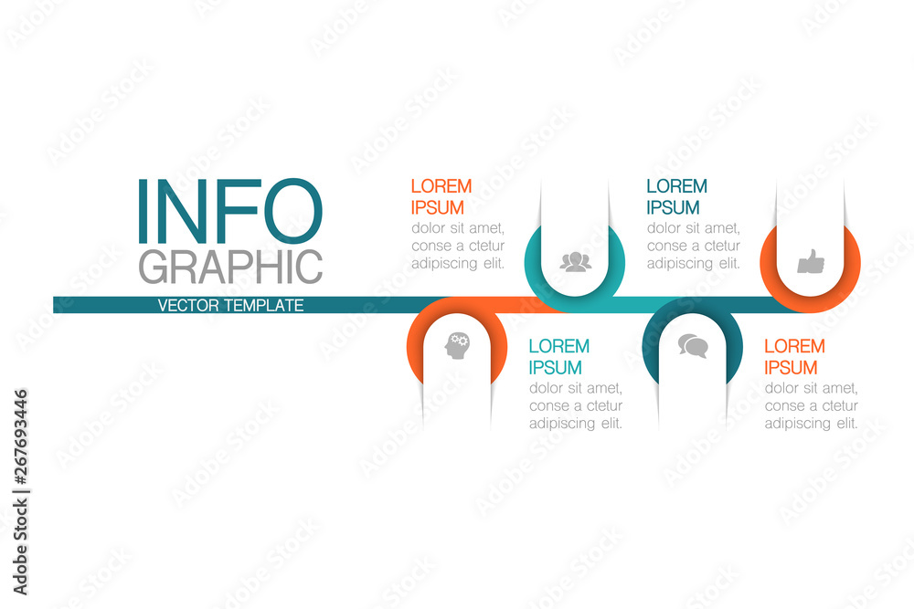 Fototapeta premium Vector iInfographic template for business, presentations, web design, 4 options.