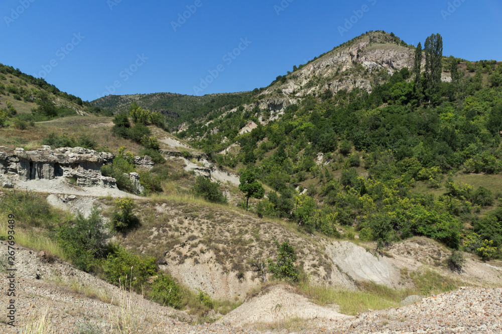 Summer landscape of Rock formation The Stone Dolls of Kuklica near town of Kratovo, Republic of North Macedonia Summer landscape of Rock formation The Stone Dolls of Kuklica near town of Kratovo, Republic of North Macedonia