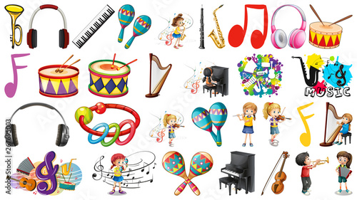 Set of music instruments