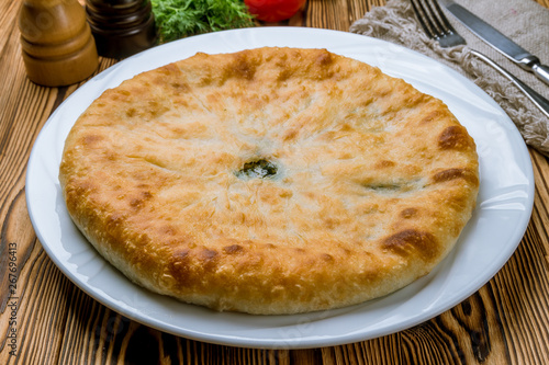 Ossetian pie with spinach