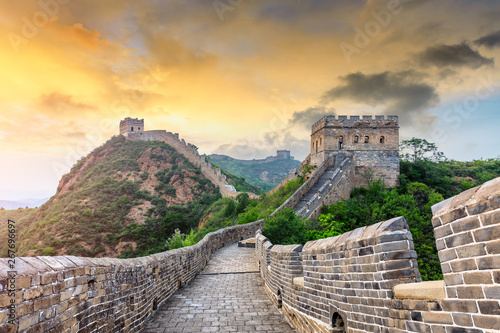 The Great Wall of China at sunset,Jinshanling